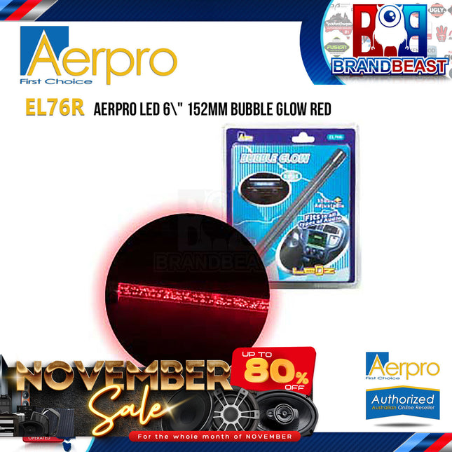 Aerpro EL76R 6" Red LED Light Dual Bubble Glow