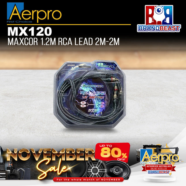Aerpro MX120 MAXCOR 1.2M RCA Lead 2M-2M