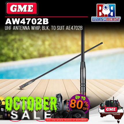 GME AW4702B 960mm Antenna Whip 6.6dbi Gain Black