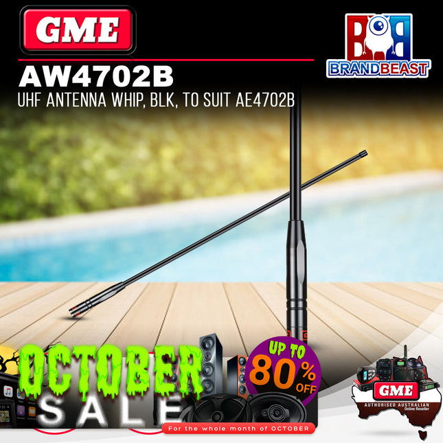 GME AW4702B 960mm Antenna Whip 6.6dbi Gain Black
