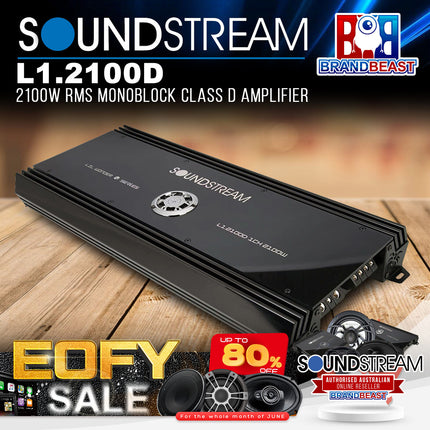 Soundstream L1.2100D Lil 'Wonder 4 Series 1CH 2100W Class D Monoblock Amplifier