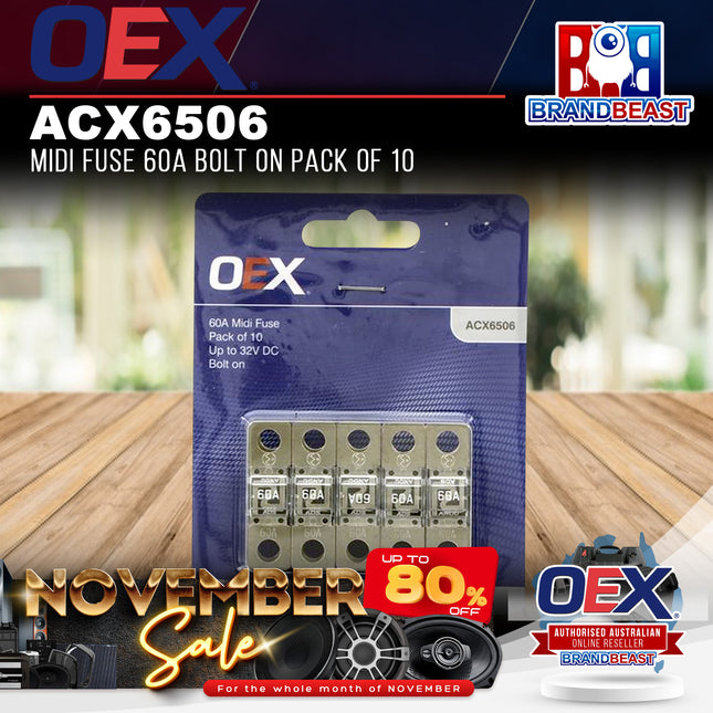 OEX ACX6506 Midi Fuse 60A Bolt On - Pack of 10