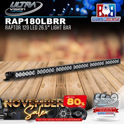 Ultra Vision Lighting RAP180LBRR4Sv2 Raptor 180 LED 39" Light Bar - 4000K & Spread