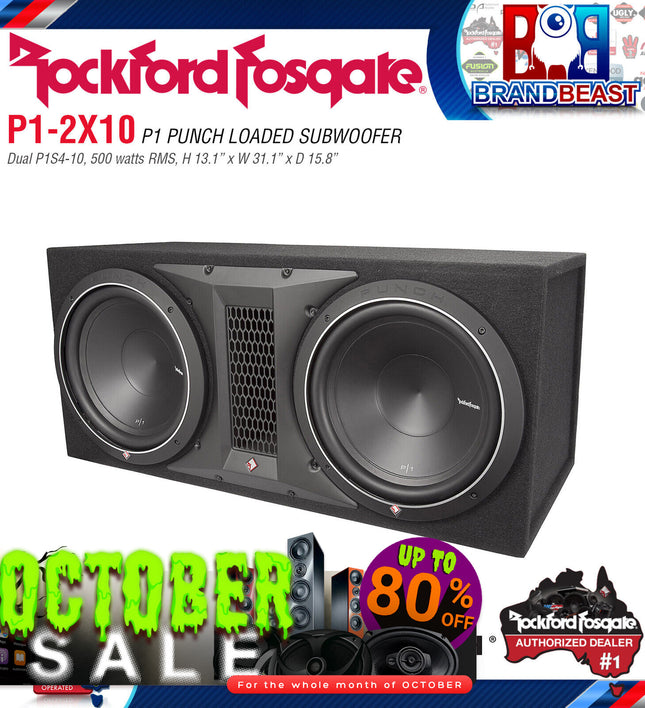 Rockford Fosgate P1-2X10 Punch Dual P1 10" Loaded Enclosure