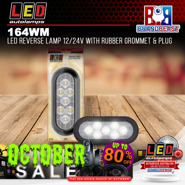LED Autolamps 164WM LED Reverse Lamp 12/24V With Rubber Grommet & Plug