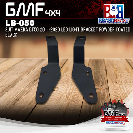 GMF4x4 LB-050 LED Light Bracket Powder Coated Black To Suit BT50 2011-2020