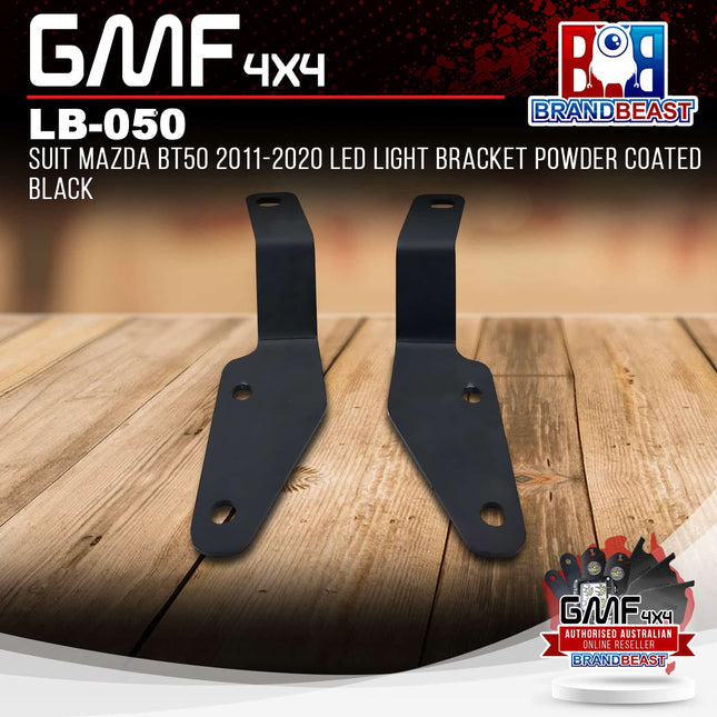 GMF4x4 LB-050 LED Light Bracket Powder Coated Black To Suit BT50 2011-2020