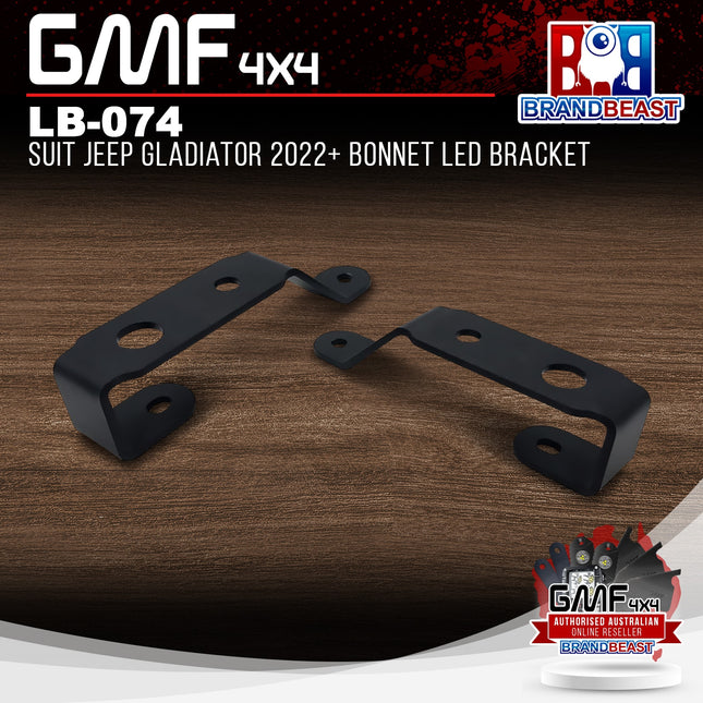 GMF4x4 LB-074 Bonnet LED Bracket To Suit Jeep Gladiator/Wrangler 2019+