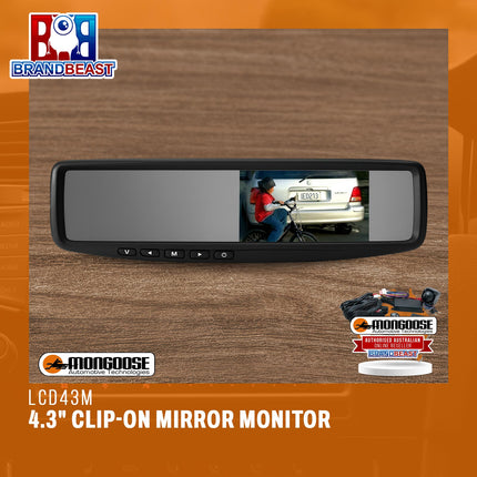 Mongoose LCD43M | 4.3" Clip-On Mirror Monitor