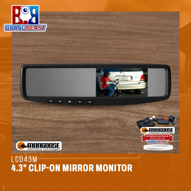 Mongoose LCD43M | 4.3" Clip-On Mirror Monitor