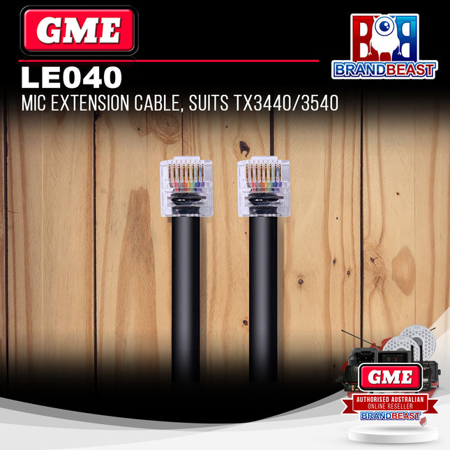 GME LE040 8 Pin Microphone Extension Lead - Suit AD008