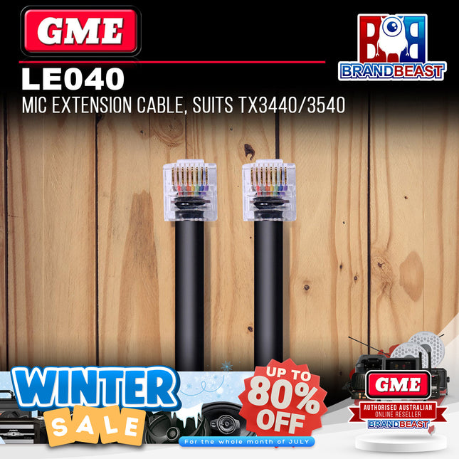 GME LE040 8 Pin Microphone Extension Lead - Suit AD008