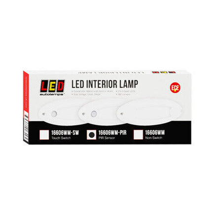 LED Autolamps 16606WM-PIR Oval LED Interior/Exterior Lamp 10-30V White Housing
