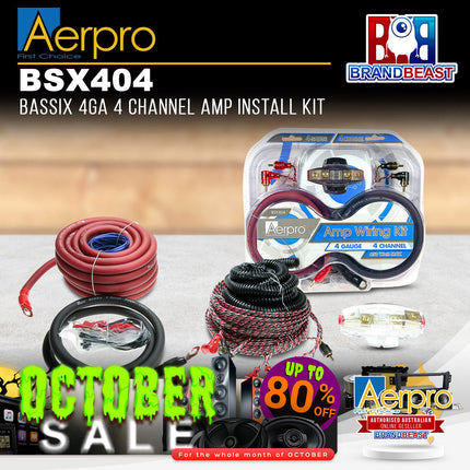 Aerpro BSX404 Bassix 4GA 650W 4-Channel Amplifier Install Wiring Kit