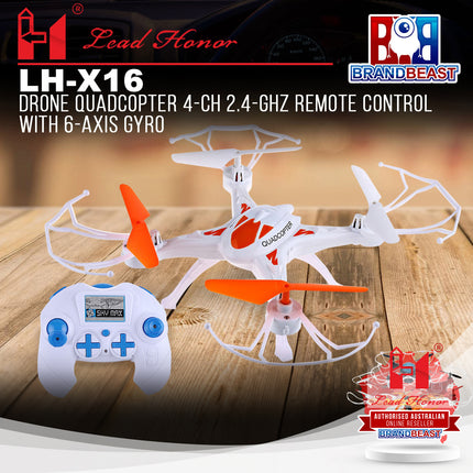 Lead Honor LH-X16 Drone Quadcopter 4-Ch 2.4-Ghz Remote Control With 6-Axis Gyro