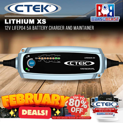 CTEK LITHIUM XS 12V LiFePO4 5A Battery Charger and Maintainer