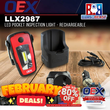 OEX LLX2987 LED Pocket Inspection Light Rechargeable