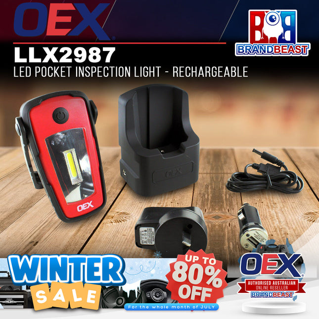 OEX LLX2987 LED Pocket Inspection Light Rechargeable