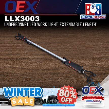 OEX LLX3003 Underbonnet LED Work Light Extendable Length
