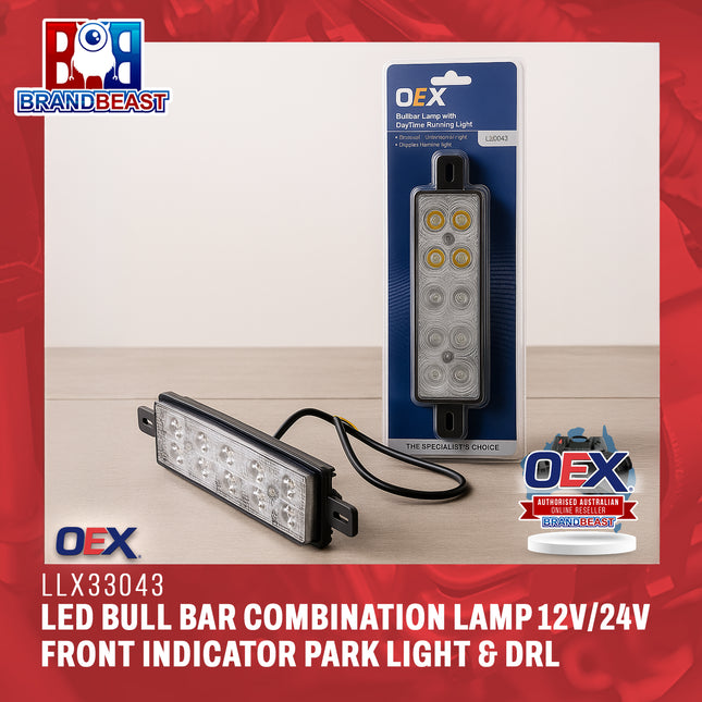 OEX LLX33043 LED Bull Bar Combination Lamp 12V/24V Front Indicator Park Light & DRL