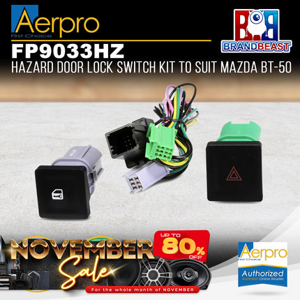 Aerpro FP9033HZ Hazard & Door Lock Switch Kit Suit Aerpro FP9033 & FP9033K