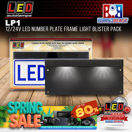 LED Autolamps LP1 12/24V LED Number Plate Frame Light Blister Pack