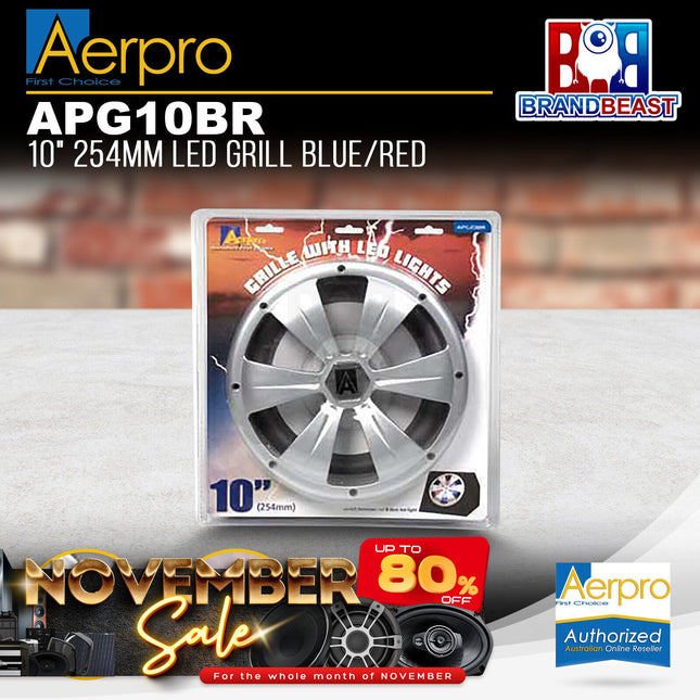 Aerpro APG10BR 10" 254mm LED Grille Blue/Red