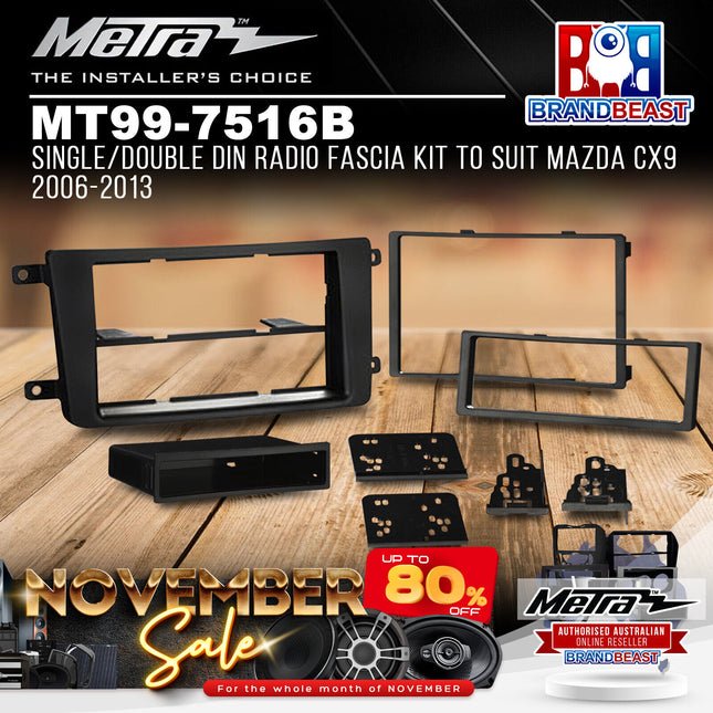 Metra MT99-7516B Single/Double DIN Radio Fascia Kit To Suit Mazda CX9 2006-2013