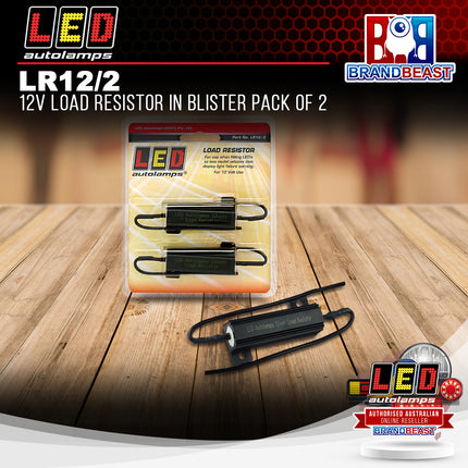LED Autolamps LR12/2 12V Load Resistor In Blister Pack Of 2