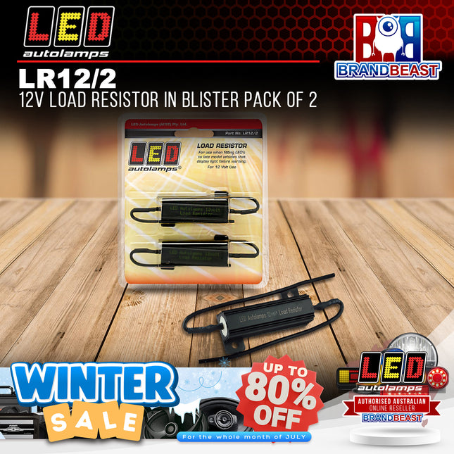 LED Autolamps LR12/2 12V Load Resistor In Blister Pack Of 2