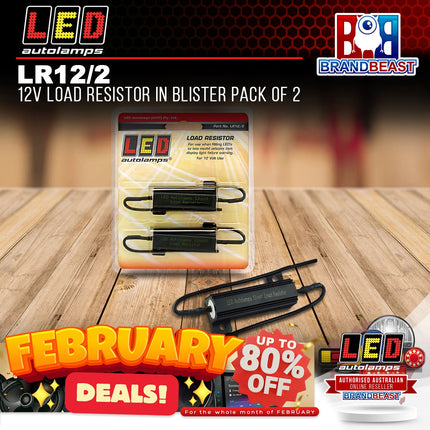 LED Autolamps LR12/2 12V Load Resistor In Blister Pack Of 2