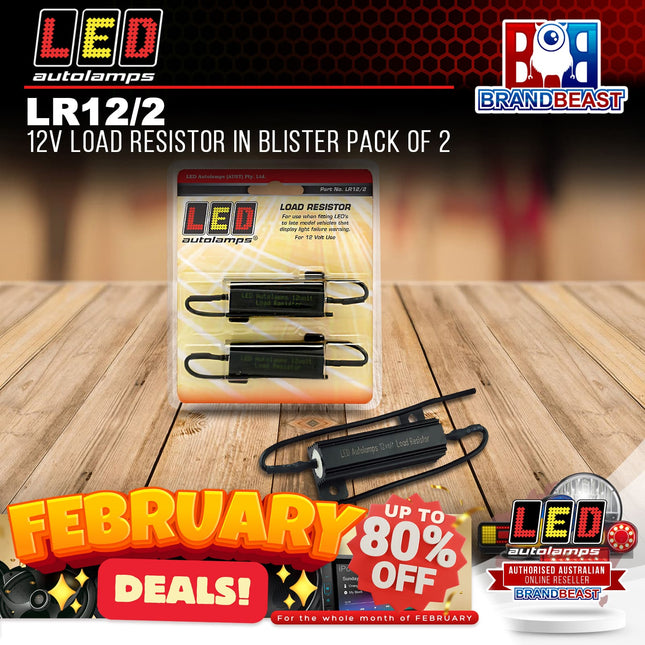 LED Autolamps LR12/2 12V Load Resistor In Blister Pack Of 2