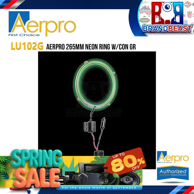 Aerpro LU102G 265mm LED Neon Ring with Con Green