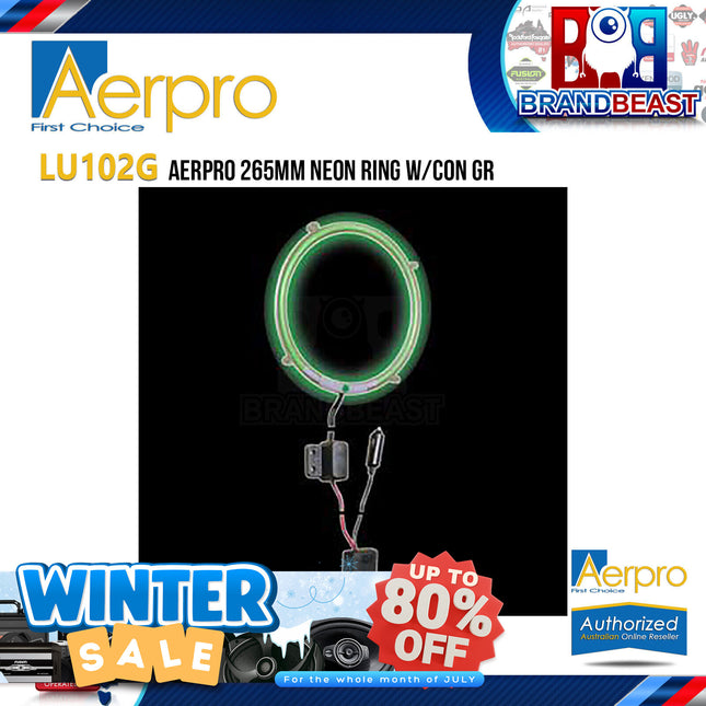 Aerpro LU102G 265mm LED Neon Ring with Con Green