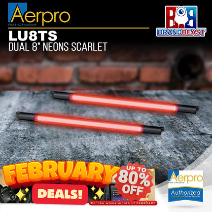 Aerpro LU8TS Dual 8" Neons Scarlet