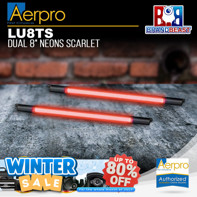 Aerpro LU8TS Dual 8" Neons Scarlet