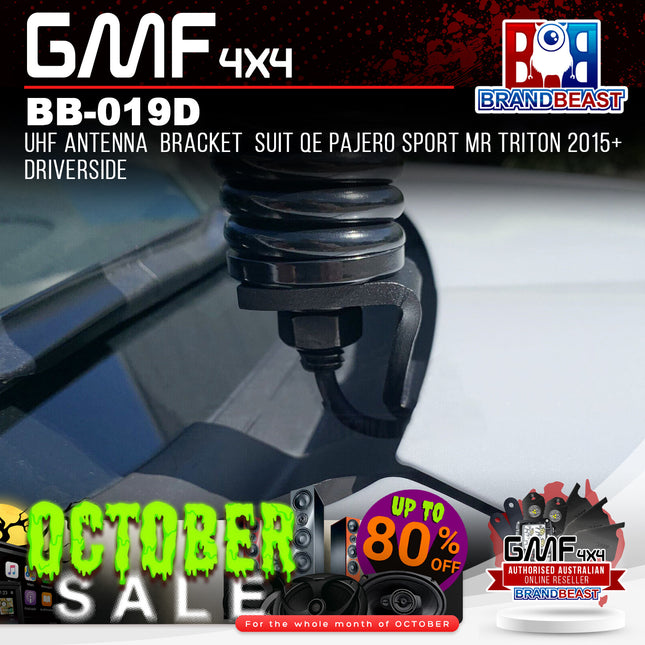 GMF4x4 BB-019D UHF Antenna Bracket Suits QE Pajero & MR Triton 2015+ Driver Side