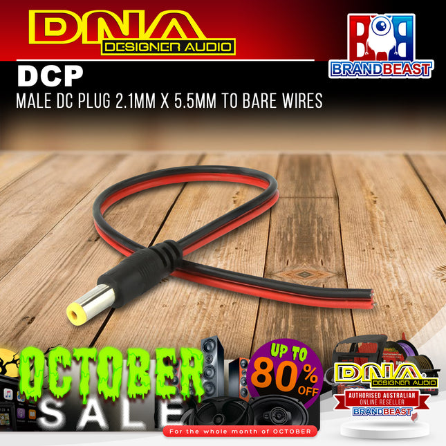 DNA DCP Male DC Plug 2.1mm x 5.5mm To Bare Wires