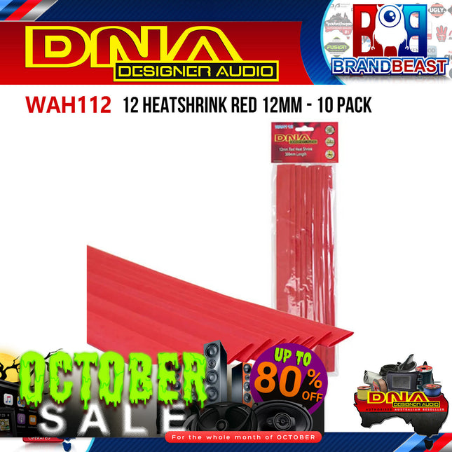 DNA WAH112 12mm Heatshrink Red - 10 Pieces