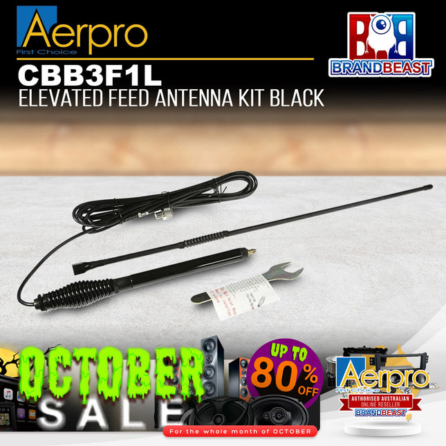 Aerpro CBB3F1L 6dBi 477MHz Black Elevated Feed UHF Antenna