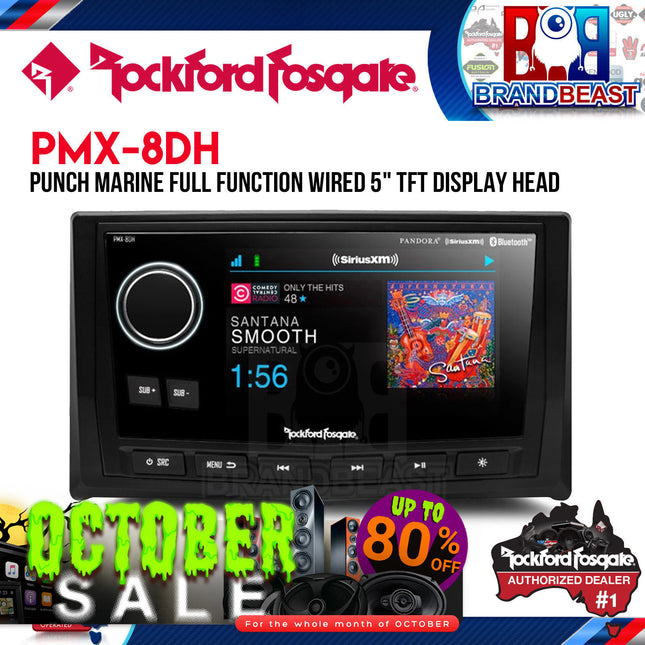 Rockford Fosgate PMX-8DH Punch Marine Full Function Wired 5" TFT Display Head