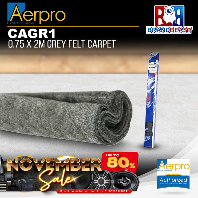 Aerpro CAGR1 .75 X 2m Grey Felt Carpet