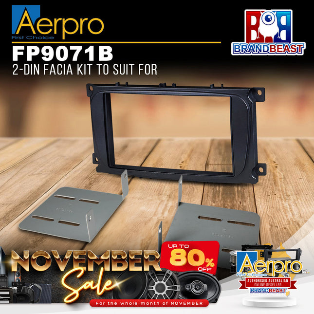Aerpro FP9071B Double DIN Metallic Black Facia Kit Suit Ford Focus/Mondeo