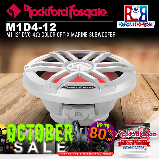 Rockford Fosgate M1D4-12 M1 12" DVC 4Œ© Color Optix Marine Subwoofer