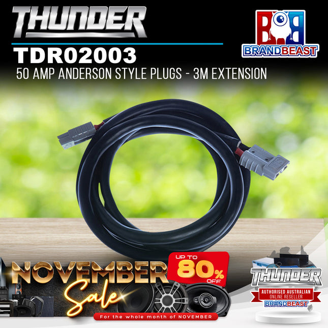 Thunder TDR02003 50 Amp Anderson Style Plugs - 3M Extension