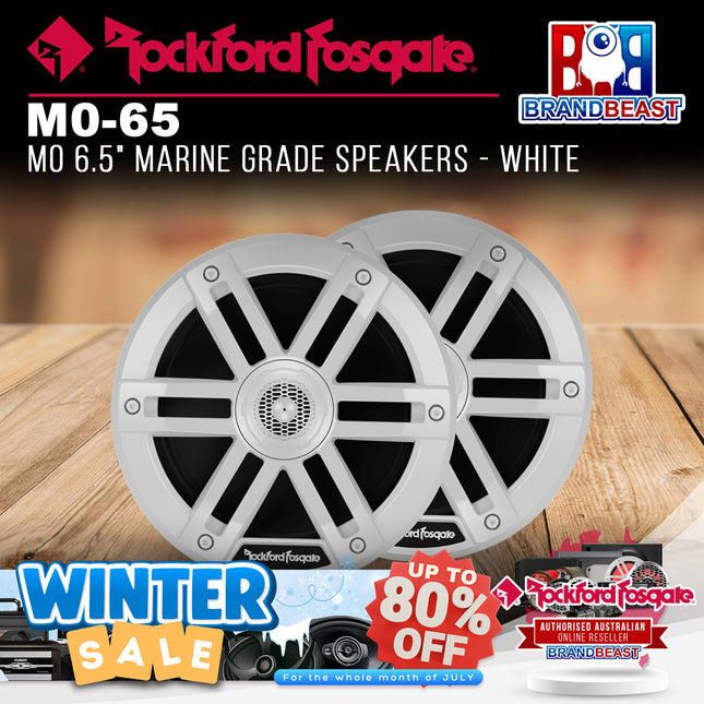Rockford Fosgate M0-65 M0 6.5" Marine Grade Speakers - White