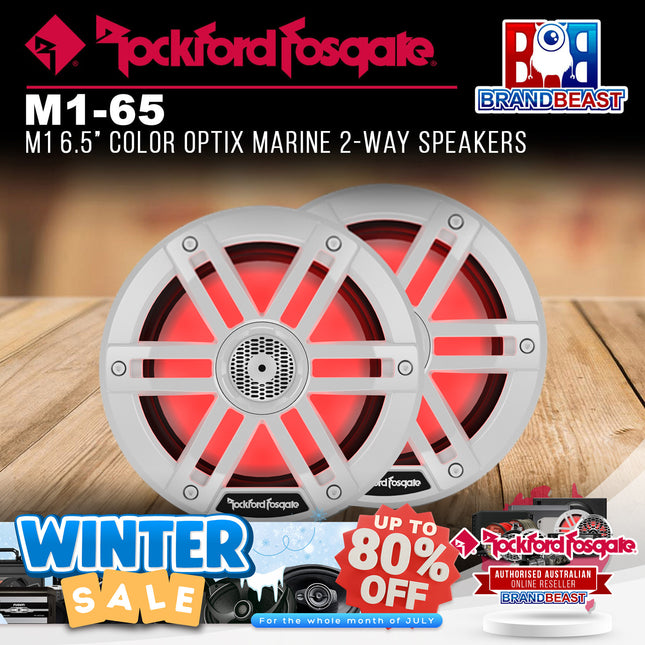 Rockford Fosgate M1-65 M1 6.5" Color Optix Marine 2-Way Speakers