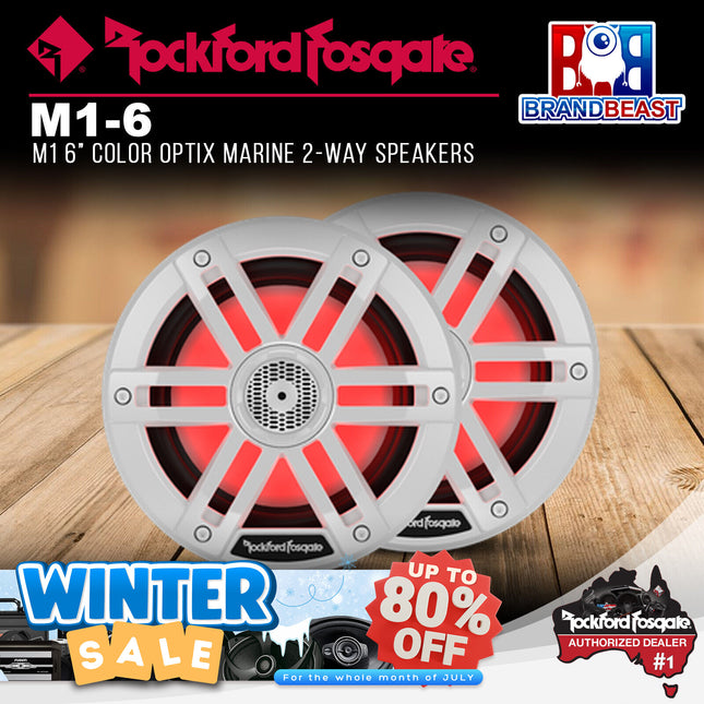 Rockford Fosgate M1-6 M1 6" Color Optix Marine 2-Way Speakers