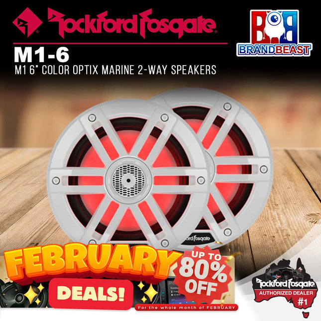 Rockford Fosgate M1-6 M1 6‚Äù Color Optix Marine 2-Way Speakers