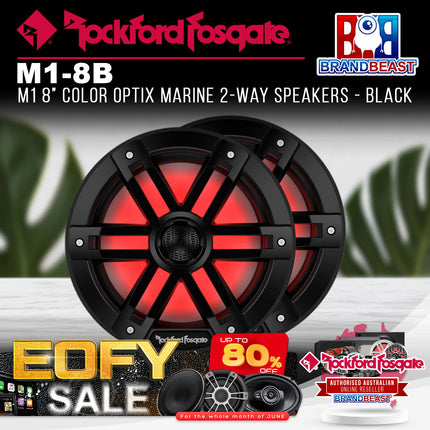 Rockford Fosgate M1-8B M1 8” Color Optix Marine 2-Way Speakers - Black